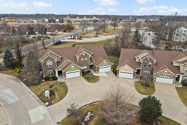 aerial view with a residential view