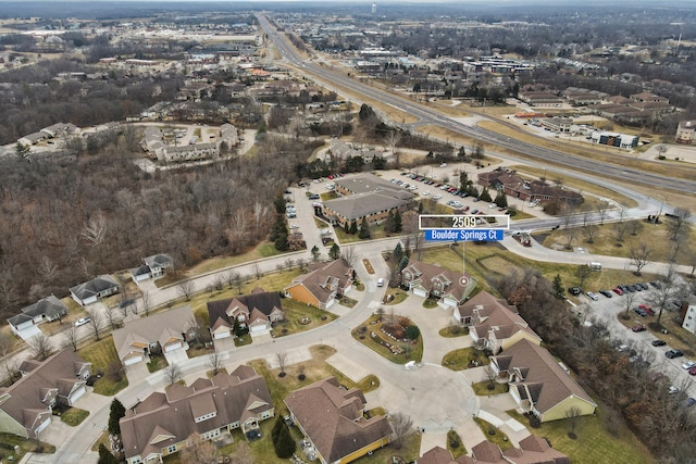 birds eye view of property featuring a residential view