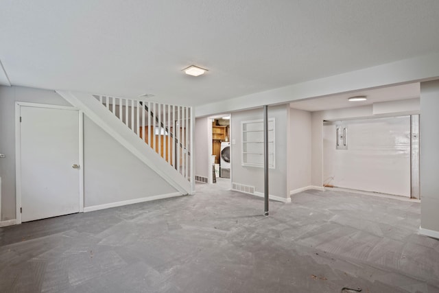 basement featuring washer / clothes dryer