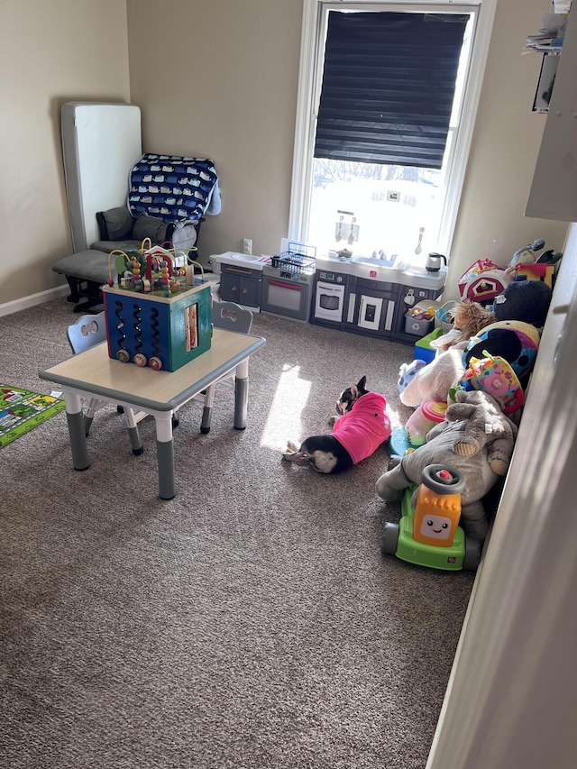 playroom featuring carpet floors