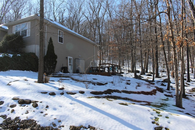 view of snowy exterior