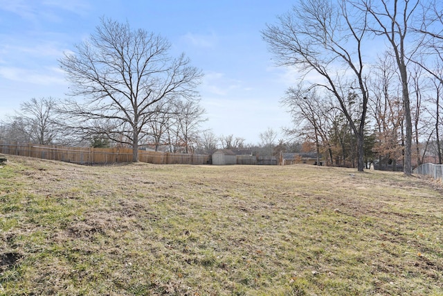 view of yard featuring fence