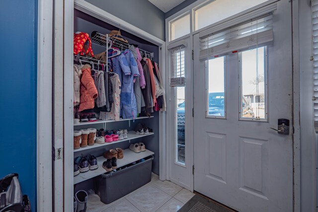 mudroom featuring tile patterned flooring