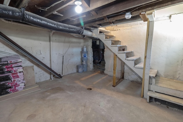 unfinished below grade area with stairs