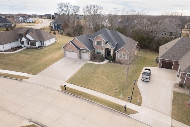 bird's eye view with a residential view