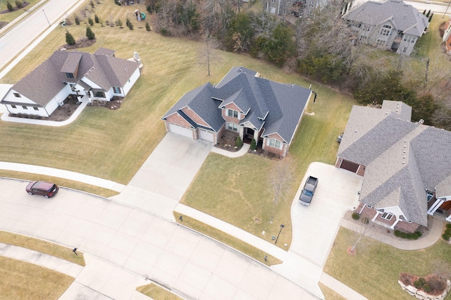 aerial view with a residential view