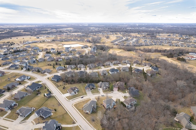 bird's eye view with a residential view