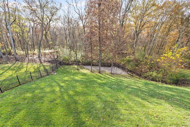 view of yard featuring fence private yard