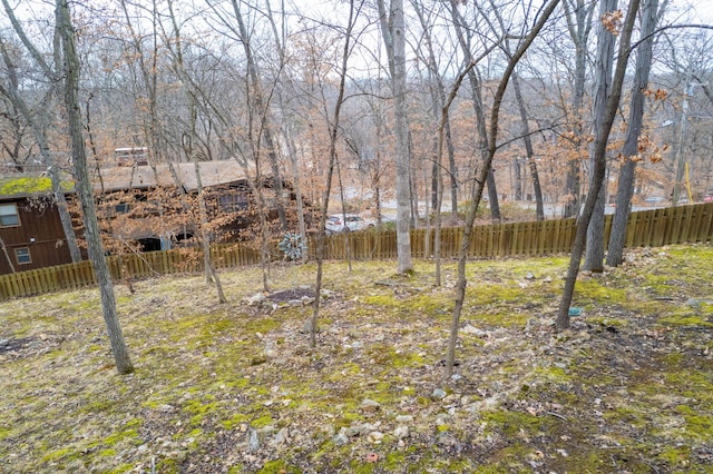 view of yard featuring fence private yard