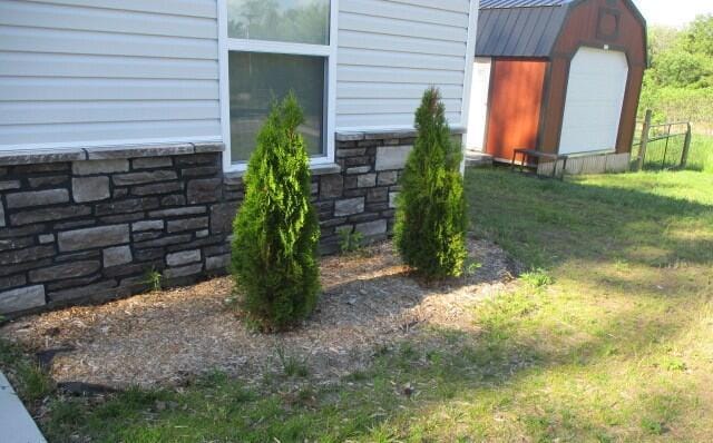 305 E Francis St, Sturgeon, MO 65284 - exterior view of stone siding