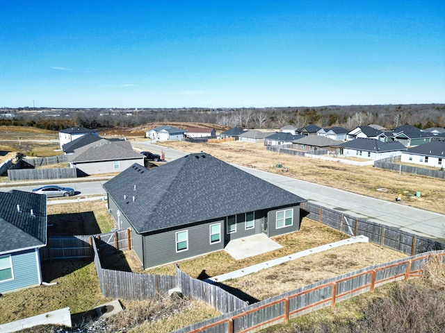 bird's eye view with a residential view