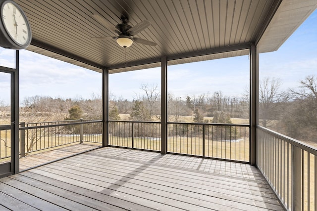 deck with a ceiling fan