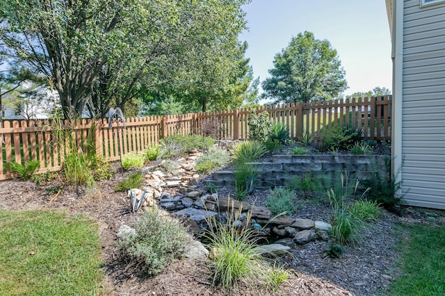 view of yard with fence