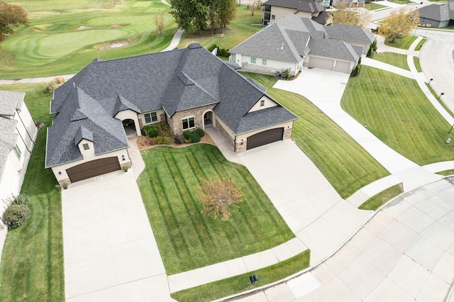 bird's eye view with golf course view