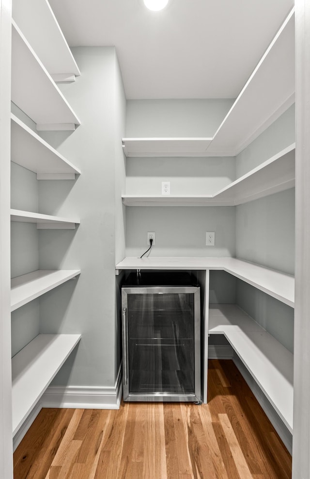 storage area with wine cooler