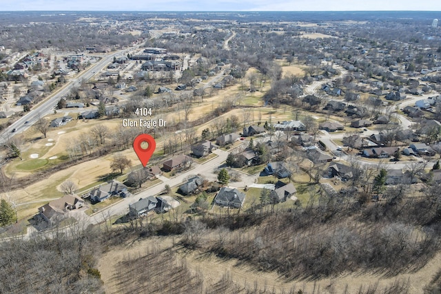 drone / aerial view with a residential view