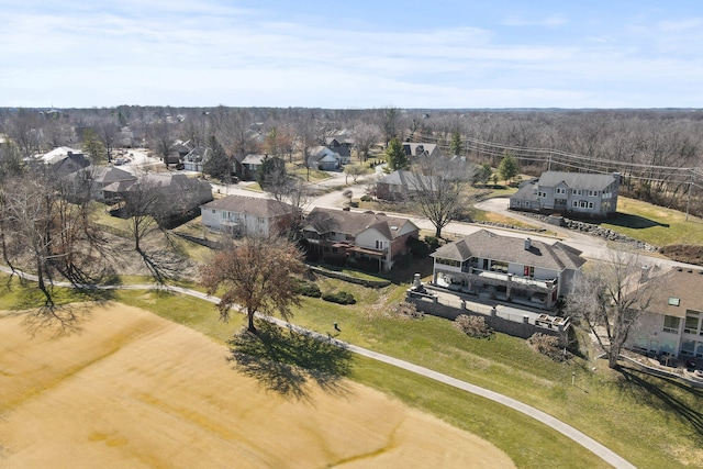 aerial view with a residential view