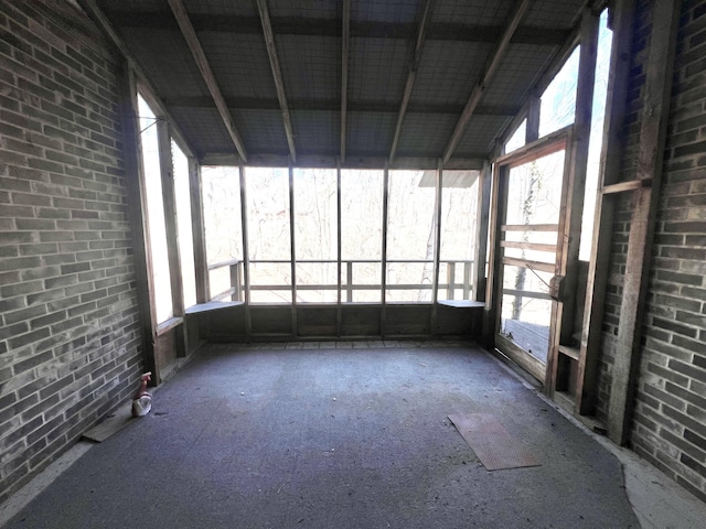 view of unfurnished sunroom