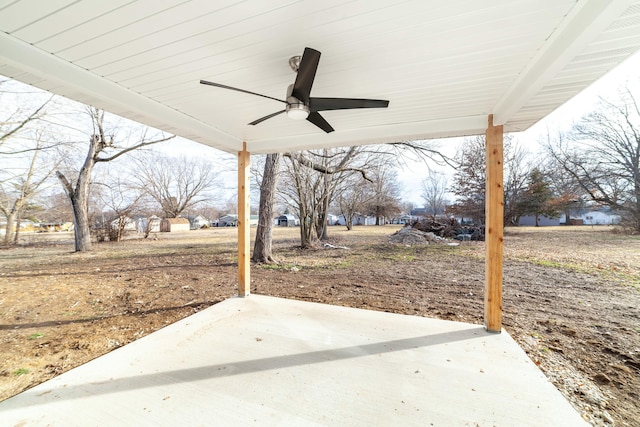 view of patio with ceiling fan