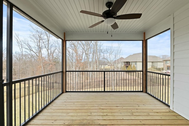 deck featuring a ceiling fan