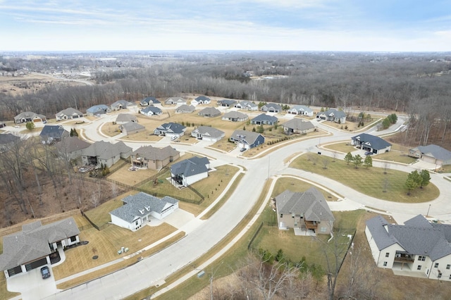 bird's eye view with a residential view