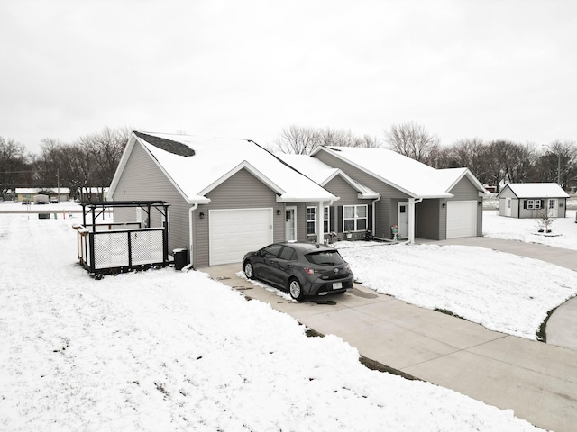 ranch-style home featuring a garage