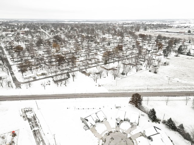 view of snowy aerial view