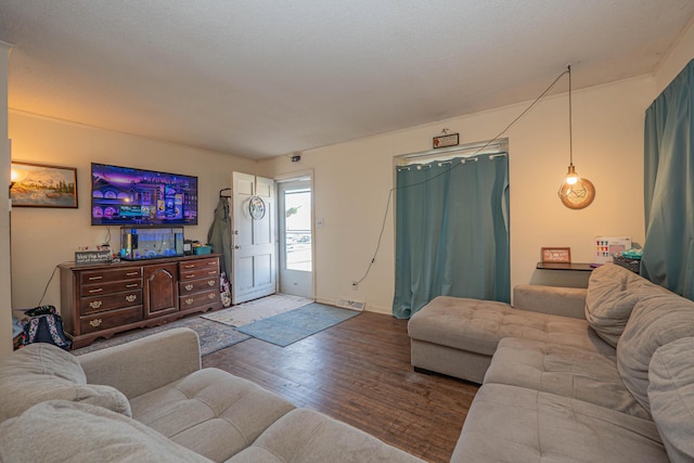 living area featuring wood finished floors