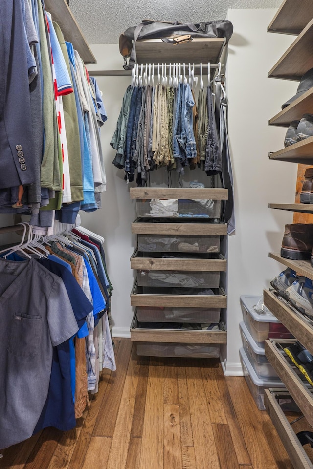 spacious closet with wood-type flooring