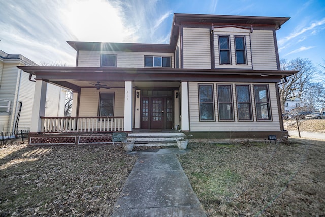 view of front of home with covered porch