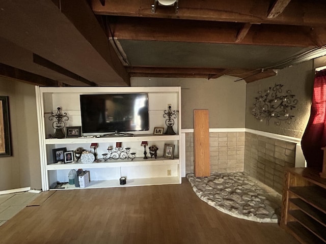 living area featuring wood finished floors