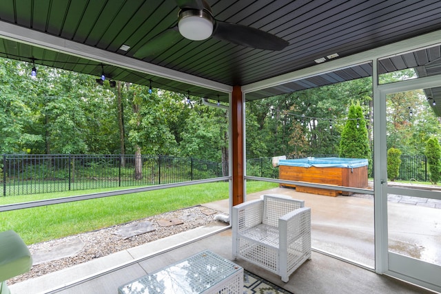 view of unfurnished sunroom