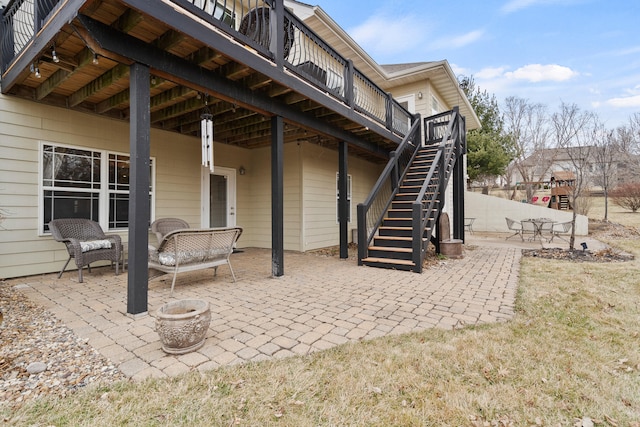 view of patio / terrace with stairs