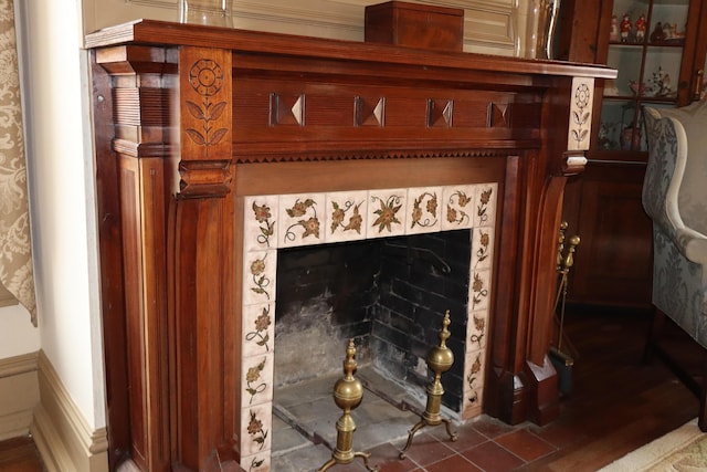 room details with a fireplace