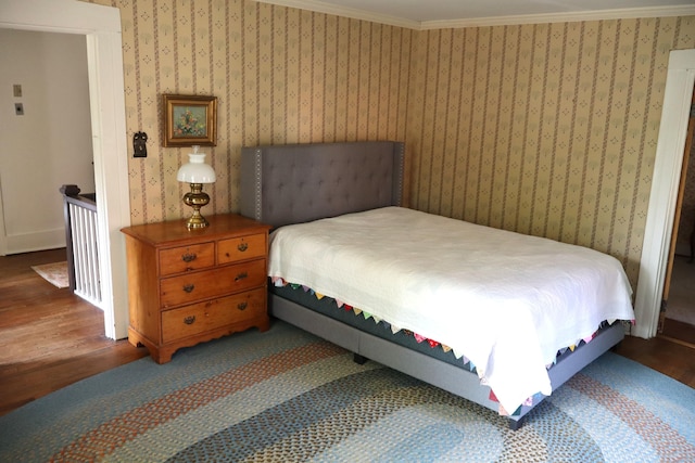 408 N Church St, Fayette, MO 65248 - bedroom with wood finished floors and crown molding