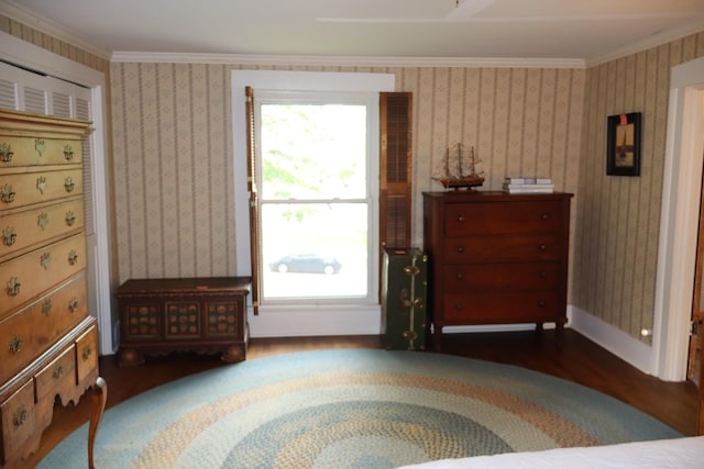 408 N Church St, Fayette, MO 65248 - bedroom with wood finished floors and ornamental molding