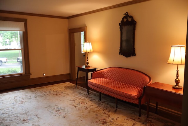 408 N Church St, Fayette, MO 65248 - living area featuring ornamental molding and wood finished floors