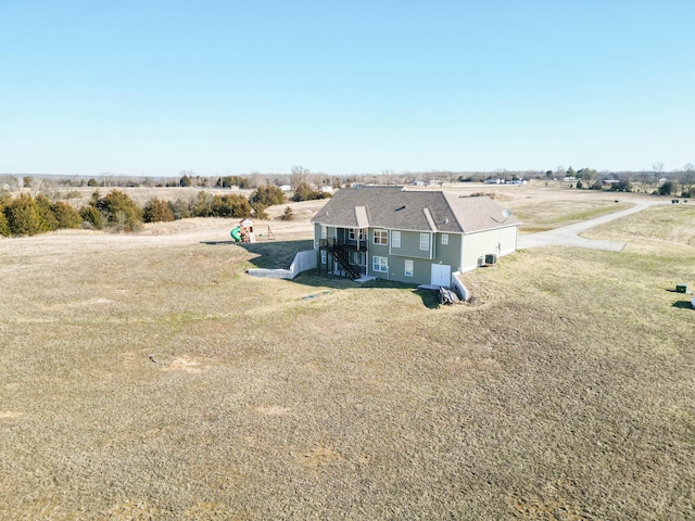 aerial view with a rural view