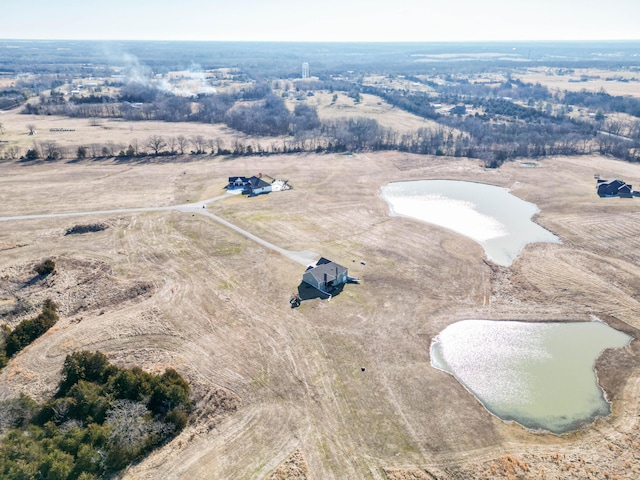 drone / aerial view featuring a rural view