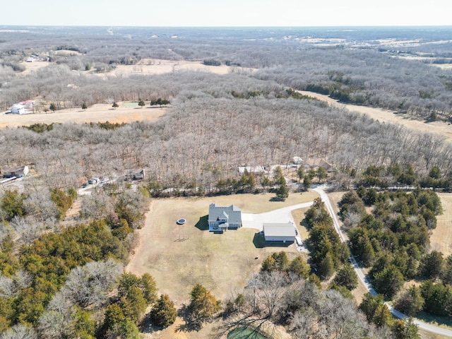 aerial view with a rural view