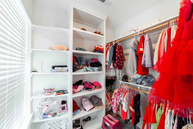 walk in closet featuring visible vents