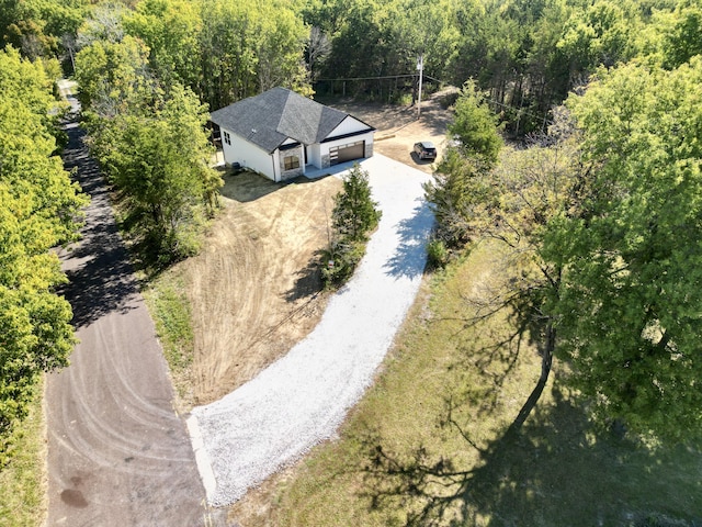 aerial view featuring a forest view