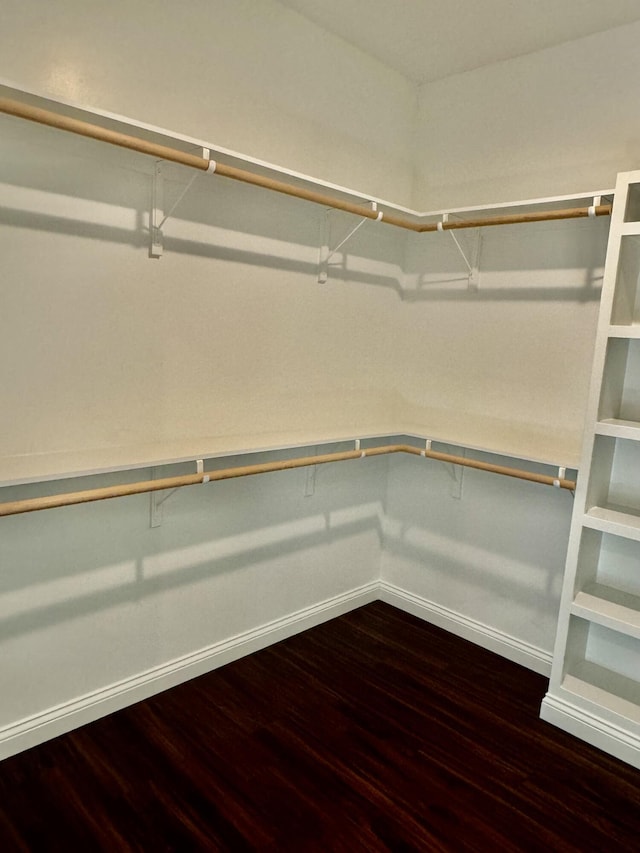 spacious closet with wood finished floors