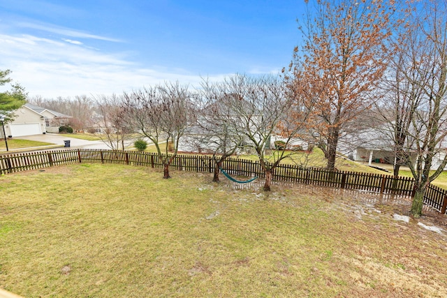 view of yard featuring fence