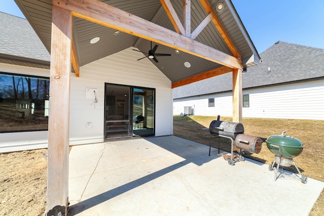 view of patio / terrace with ceiling fan