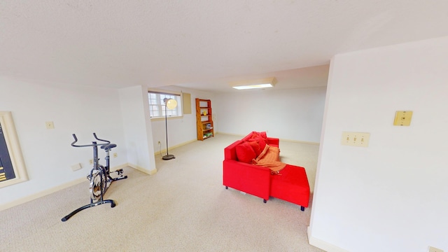 interior space with carpet flooring and baseboards