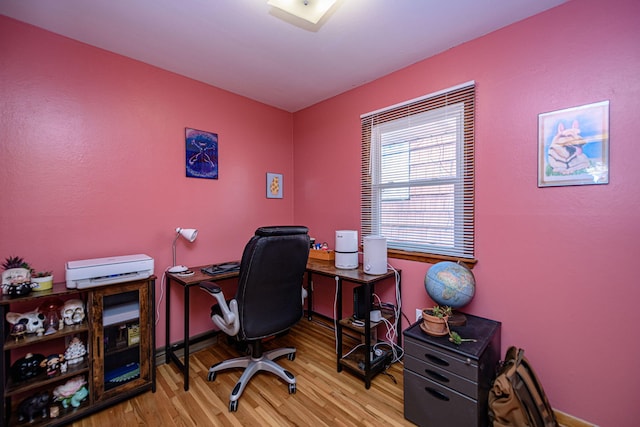 office with wood finished floors