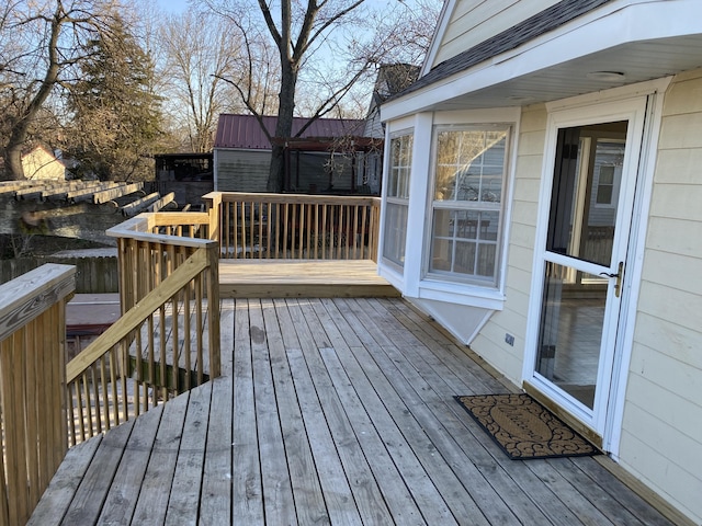 view of wooden deck