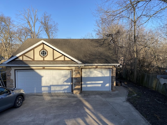 garage with driveway