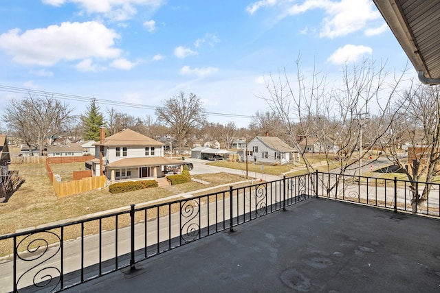 balcony with a residential view